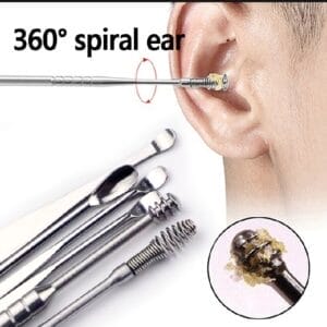 6-Piece Stainless Steel Ear Wax Removal Kit – Reusable Ear Cleaning Tools with Case