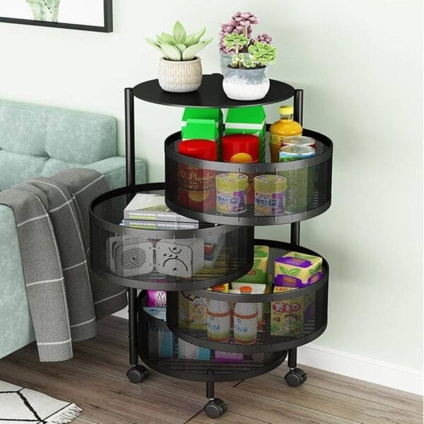 5-Tier Rotating Kitchen Storage Basket – 360° Swivel Shelf for Fruits & Vegetables - Image 6