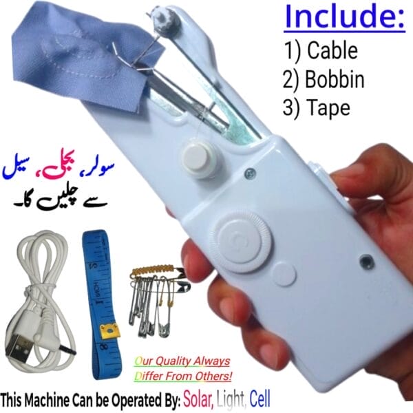 Mini Handheld Portable Sewing Machine – Battery, Power & Solar Supported – Lightweight & Travel-Friendly - Image 9